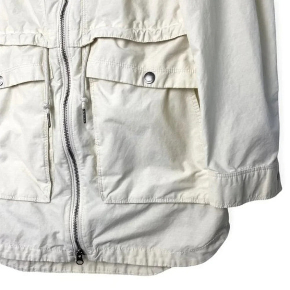 Columbia Off White / Cream Zip Up Hooded Jacket with Waist Drawstring - Picture 9 of 13